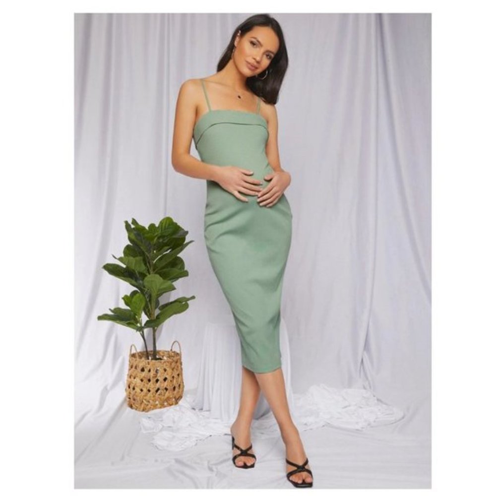 Maternity Rib-knit Jade Dress